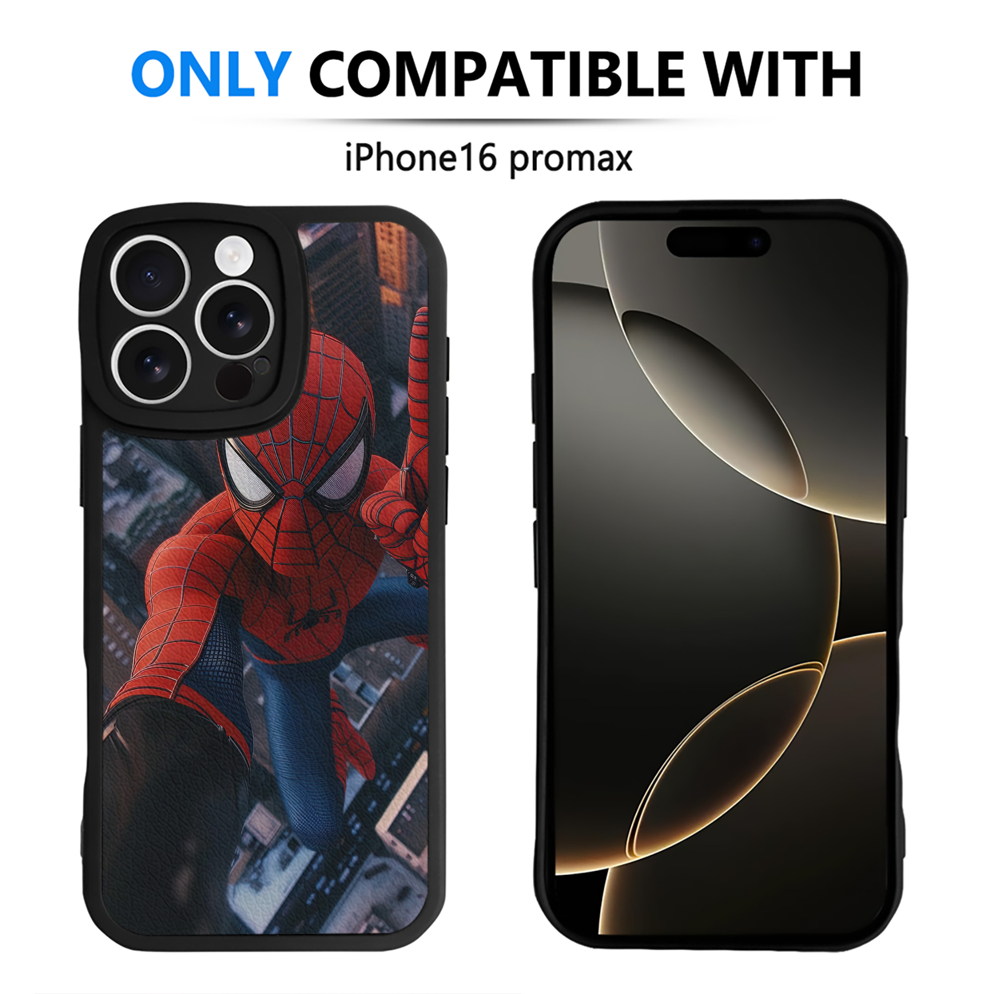 （画像用） Spider Man スパイダーマン 【iPhone 16シリーズ対応】シリコンスマホケース（レザー調） 材質：シリコン